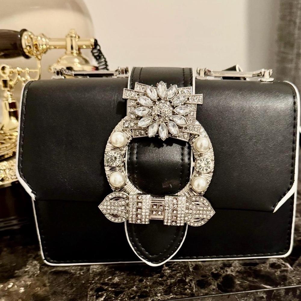 Elegant Black Embellished Women's Bag